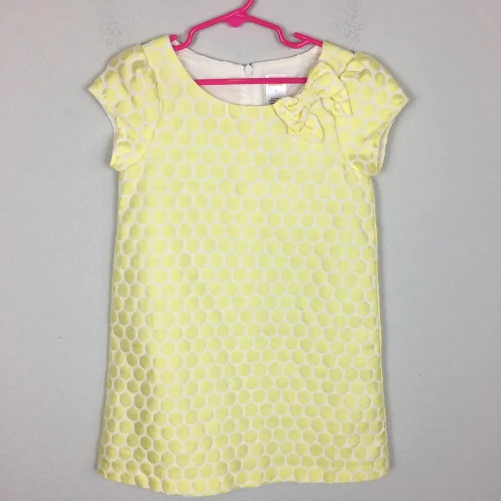 Gymboree Yellow Dot Occasion Short Sleeve Shift Dress 6